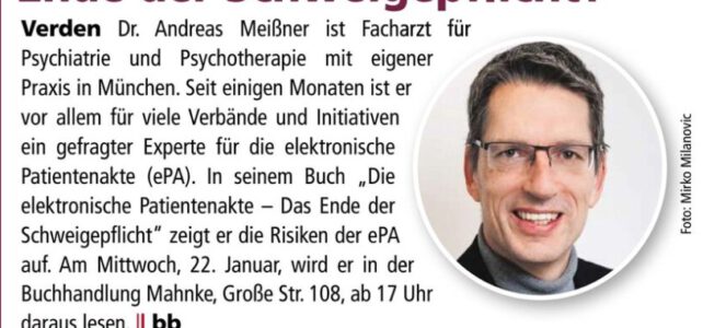 22.01.2025 – Lesung aus ePA-Buch in Verden (Aller)